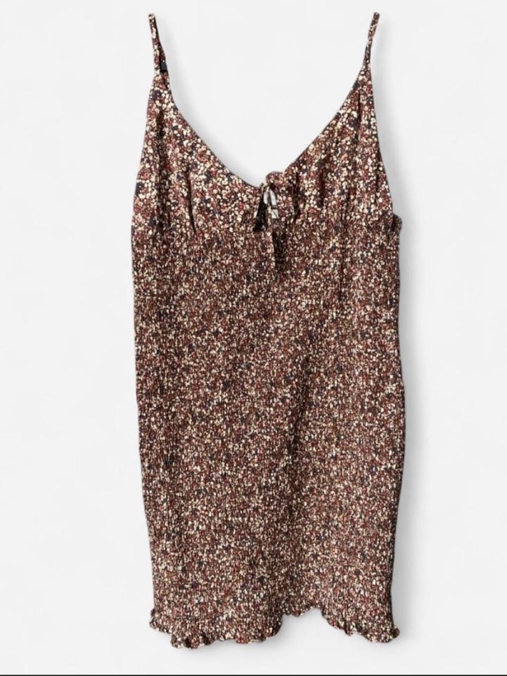 Blush Brown Floral Smocked Cami Dress